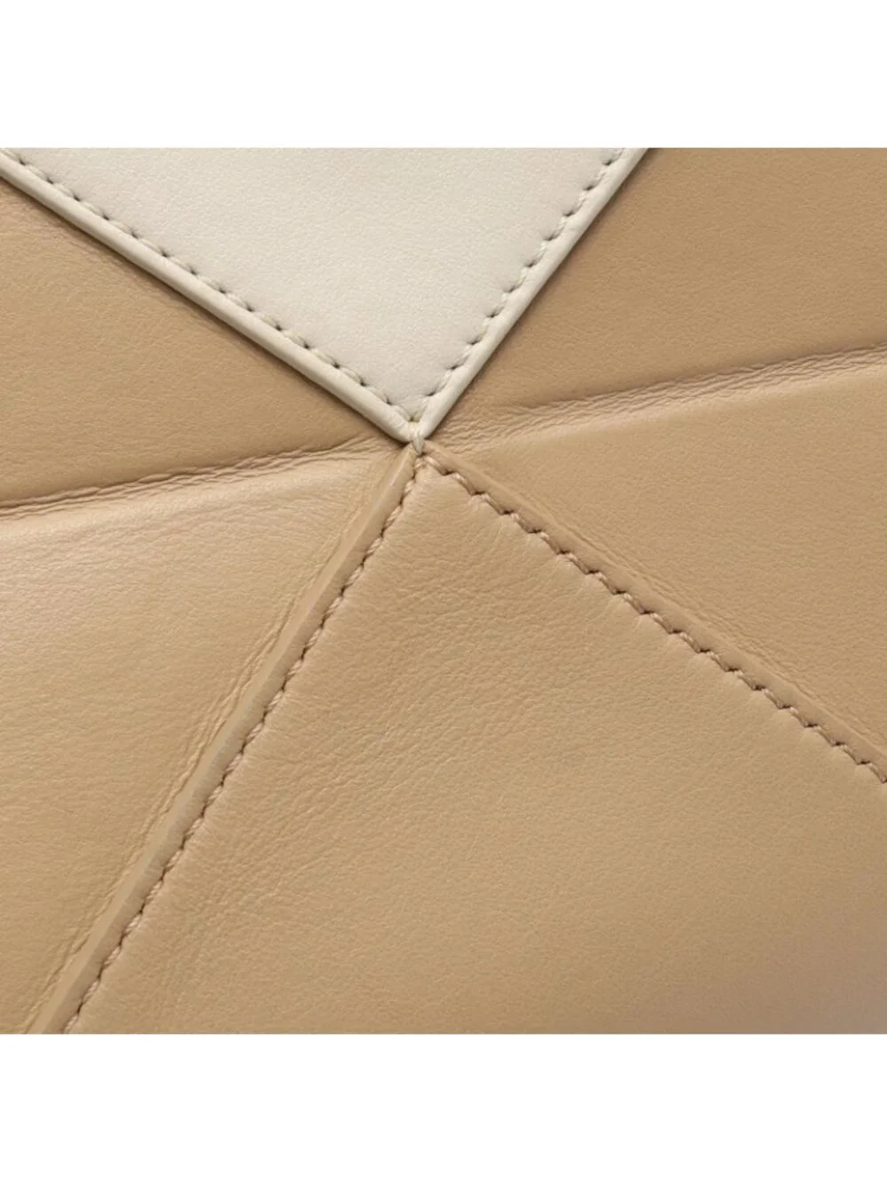 Loewe Handbag Puzzle Fold Mini 2-Way Beige Ivory Leather Tote